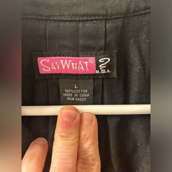 Black trench coat with large white buttons - Picture 7 of 9